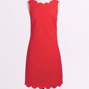 J Crew Factory Scalloped Dress in Coral